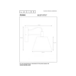 Lucide POSSIO - Wandlamp - 1xE14 - Taupe