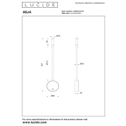 Lucide Premium ASJA - Oplaadbare Wandspot / Wandlamp - Accu/Batterij - LED 3 StepDim - 1x3W 2700K - Mat Goud / Messing