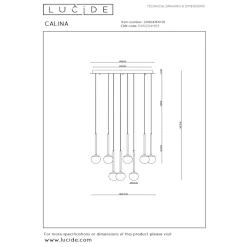 Lucide Premium CALINA - Hanglamp - Ø 69,9 cm - LED Dimb. - 12x7,7W 2700K - Zwart