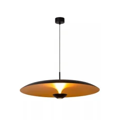 Lucide Premium KENNETH - Hanglamp - Ø 80 cm - LED Dimb. - 1x22W 2700K - Zwart