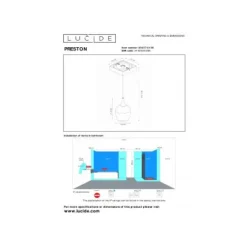 Lucide PRESTON Hanglamp Badk.-Zwart-Ø10-1xGU10-50W-IP44