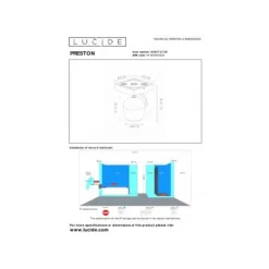 Lucide PRESTON Plafondspot Badk.-Zwart-1xGU10-50W-IP44