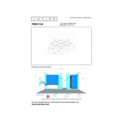 Lucide PRESTON Plafondspot Badk.-Zwart-4xGU10-50W-IP44