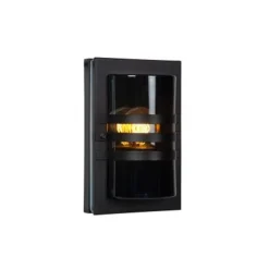 Lucide PRIVAS Wandlamp Buiten-Zwart-1xE27-60W-IP44-PVC