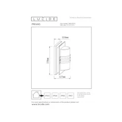 Lucide PRIVAS Wandlamp Buiten-Wit-1xE27-60W-IP44-PVC