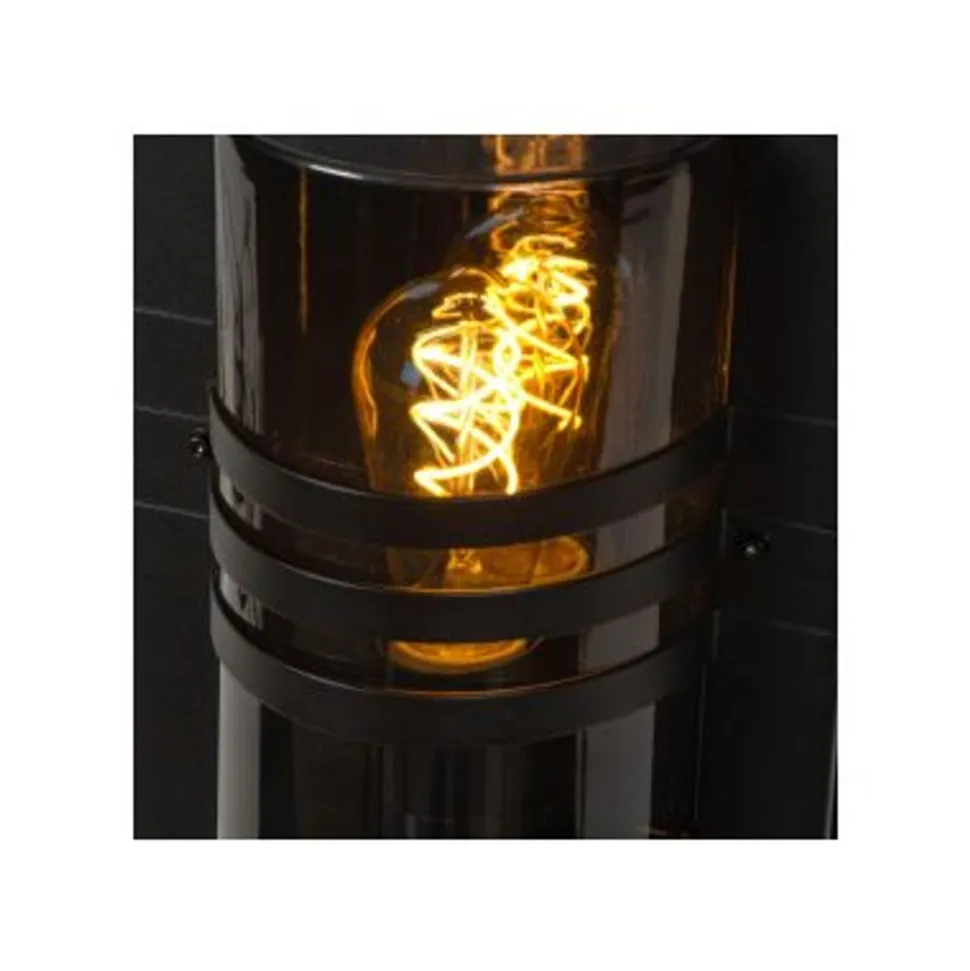 Lucide PRIVAS Wandlamp Buiten-Zwart-1xE27-60W-IP44-PVC