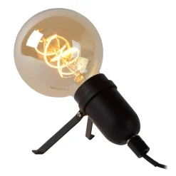 Lucide PUKKI - Tafellamp - LED - E27 - 1x5W 2200K - Zwart Lucide