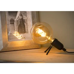 Lucide PUKKI - Tafellamp - LED - E27 - 1x5W 2200K - Zwart Lucide