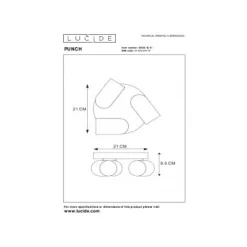 Lucide PUNCH Plafondspot-Wit-Ø21-3xGU10-35W-Metaal