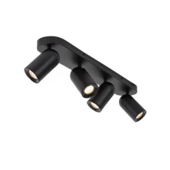 Lucide PUNCH Plafondspot-Zwart-4xGU10-35W-Metaal