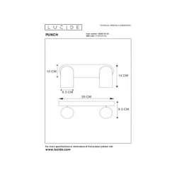 Lucide PUNCH Plafondspot-Zwart-2xGU10-35W-Metaal