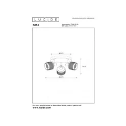 Lucide RAFA - Plafondspot - Ø 42 cm - 3xE14 - Zwart