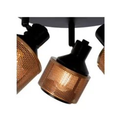 Lucide RAFA - Plafondspot - Ø 42 cm - 3xE14 - Zwart