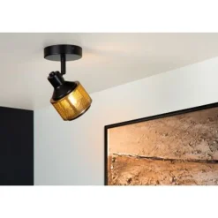 Lucide RAFA - Wandspot - 1xE14 - Zwart