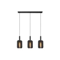 Lucide RAFAL Hanglamp-Grijs-3xE27-40W-Vilt