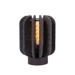 Lucide RAFAL Tafellamp-Grijs-Ø23-1xE27-40W-Vilt