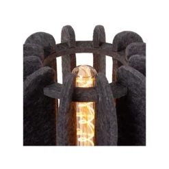 Lucide RAFAL Tafellamp-Grijs-Ø23-1xE27-40W-Vilt