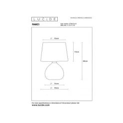 Lucide RAMZI - Tafellamp - Ø 18 cm - 1xE14 - Bruin