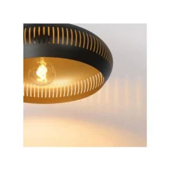 Lucide RAYCO Plafonnière-Zwart-Ø45-1xE27-40W-Staal
