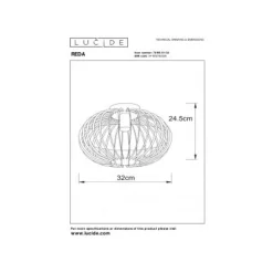 Lucide REDA Plafonnier E27 Ø32cm H24cm Zwart