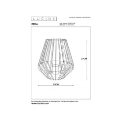 Lucide REDA Tafellamp E27/40W H27cm Zwart