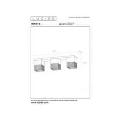 Lucide RENATE - Plafonnière - 3xE27 - Zwart