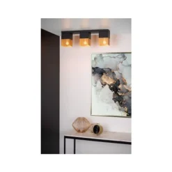 Lucide RENATE - Plafonnière - 3xE27 - Zwart