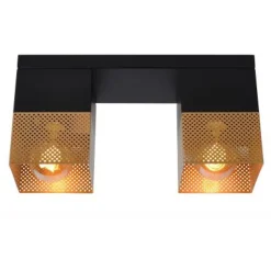 Lucide RENATE - Plafonnière - 2xE27 - Zwart Lucide