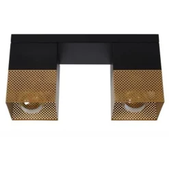 Lucide RENATE - Plafonnière - 2xE27 - Zwart Lucide