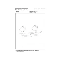 Lucide RILOU - Plafondspot - LED Dimb. - GU10 - 2x5W 3000K - Wit Lucide