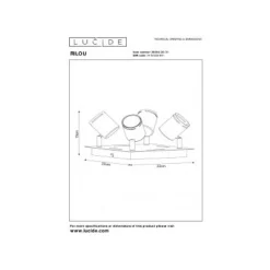 Lucide RILOU - Plafondspot - LED Dimb. - GU10 - 4x5W 3000K - Wit Lucide