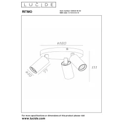 Lucide RITMO - Plafondspot - Ø 18 cm - 3xGU10 (MR11) - Mat Goud / Messing