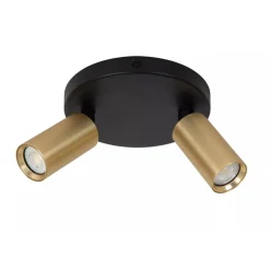 Lucide RITMO - Plafondspot - Ø 15 cm - 2xGU10 (MR11) - Mat Goud / Messing