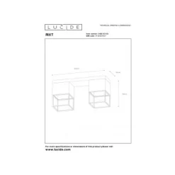 Lucide RIXT - Plafonnière - 2xE27 - Zwart