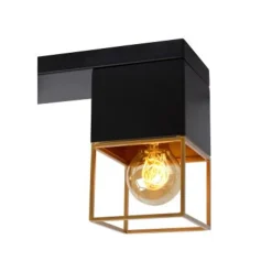 Lucide RIXT - Plafonnière - 2xE27 - Zwart