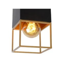 Lucide RIXT - Plafonnière - 1xE27 - Zwart