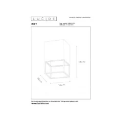 Lucide RIXT - Plafonnière - 1xE27 - Zwart