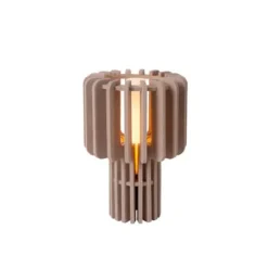 Lucide ROLLO Tafellamp-Taupe-1xE27-40W-Vilt