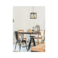 Lucide RUBEN Hanglamp 1x E27 40W Zwart / mat goud