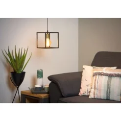 Lucide RUBEN Hanglamp 1x E27 40W Zwart / mat goud