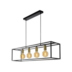 Lucide RUBEN Hanglamp 4x E27 40W Zwart / mat goud