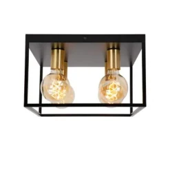 Lucide RUBEN Plafonnière-Zwart-4xE27-40W-Metaal