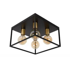 Lucide RUBEN Plafonnière-Zwart-4xE27-40W-Metaal