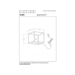 Lucide RUBEN Tafellamp 1x E27 40W Zwart / mat goud