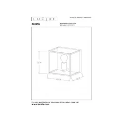 Lucide RUBEN Wandlicht 1x E27 40W Zwart / mat goud
