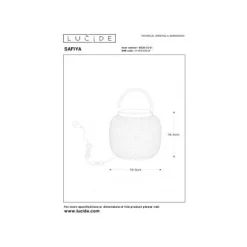 Lucide SAFIYA - Tafellamp - Ø 16,5 cm - 1xE14 - Wit Lucide