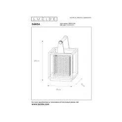 Lucide SANSA - Tafellamp - 1xE27 - Zwart