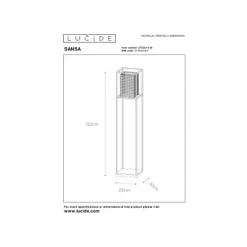 Lucide SANSA - Vloerlamp - 1xE27 - Zwart Lucide