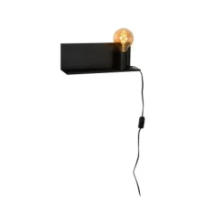 Lucide SEBO - Bedlamp - 1xE27 - Zwart Lucide