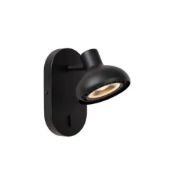 Lucide SENSAS Bedlamp-Zwart-1xGU10 (ES111)-12W-Staal